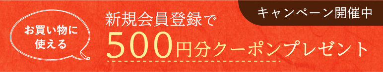 新規会員登録で500円分クーポンプレゼント キャンペーン開催中